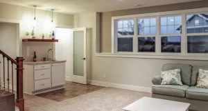 Unfinished-Finished Basement